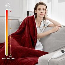 Electric Heated Throw Blanket, 72" X 84" Soft Fleece Electric Blanket, 6 Heat Levels & 1-10 Hours Timer Auto Off, Over-Heat Protection,Fast Heating Blanket For Home Office Use, ETL Certified, Machine Washable - Red - View 7