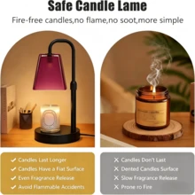 1PCS Durable Overheat Protection Candle Warmer Lamp With Frosted Shade, Height Adjustable Electric Wax Melter With Timer & Dimmable Lighting, GU10 Bulb Included, Long-Lasting Candle Melting Lamp For Home Daily Use, Perfect Gift For Family Friends Birthday Housewarming - US A Type Plug(110-127V) - View 8