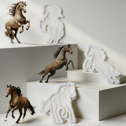 Horse-Shaped Cake Decoration Fondant Mold, Animal-Themed Chocolate Silicone Mold, Reusable Kitchen Baking Tools That Can Be Used To Make Sugar Crafts, Dough, Paste, Aromatherapy Products, And Plaster Crafts