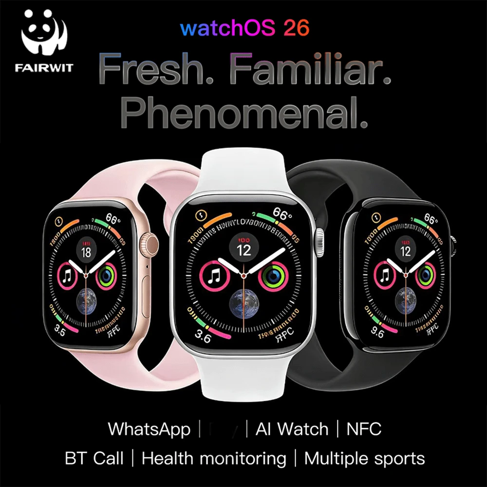 Reloj inteligente W11X, correa de silicona, resistente al agua 3ATM, notificación de llamadas y mensajes, conexión Bluetooth al teléfono, rastreador de actividad, cámara remota, reloj inteligente de moda AI unisex