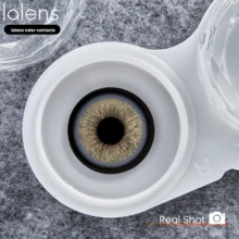 LEERMOO 6个月抛型隐形眼镜，直径14.2mm，基弧8.6mm，小瞳孔，棕色，适合浅色和深色瞳孔，自然妆容，角色扮演，适合女性和女孩，秋冬季节完美之选，Y2K韩式风格，适合生日、圣诞派对、返校季、时尚妆容。 - Genshin Moon Brown - 查看 7