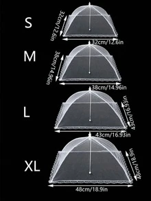 1 Piece Of Large Foldable Food Cover, Food Protection Net, Fly Proof Kitchen And Outdoor Camping Net Tent, Portable Food Protection Net, Outdoor Net Food Cover, Picnic Accessories, Reusable And Foldable Food Protection Cover - Multicolor - View 2