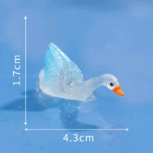 Glow-In-The-Dark Colorful Swan, Swan Car Decor, Micro Landscape Resin Small Figurine, Glow-In-The-Dark Swan Doll, Garden DIY Decoration Accessory Car & Desktop Ornament - Pink - View 11