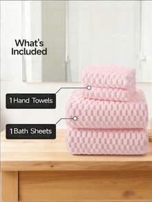 [Delivery Within 2-7 Days In The United States] Thickened Coral Fleece Bath Towel Set Maximum Absorbency Easy Care Machine Washable Elegant Pink Textured Face Towel For Family Household Guests College Students Ultimate Comfort Plush Shower Towel For Hotel Resort Gym Pool Home Bathroom Decor Spa Essential Drying Towels Bath And Shower Linens Sets Supplies - Nhiều màu - Xem 9