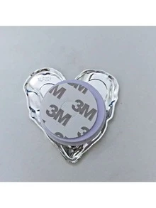 不对称造型支架手机壳，拉推式设计，防震电镀银镜面，适用于 3D心形支架和波浪边Y2K美学保护壳，带摄像头保护，适用于 17/16/15/14/13/12/11 Pro Max/Plus，母亲节礼物，生日周年纪念礼物 - 彩色 - 查看 4