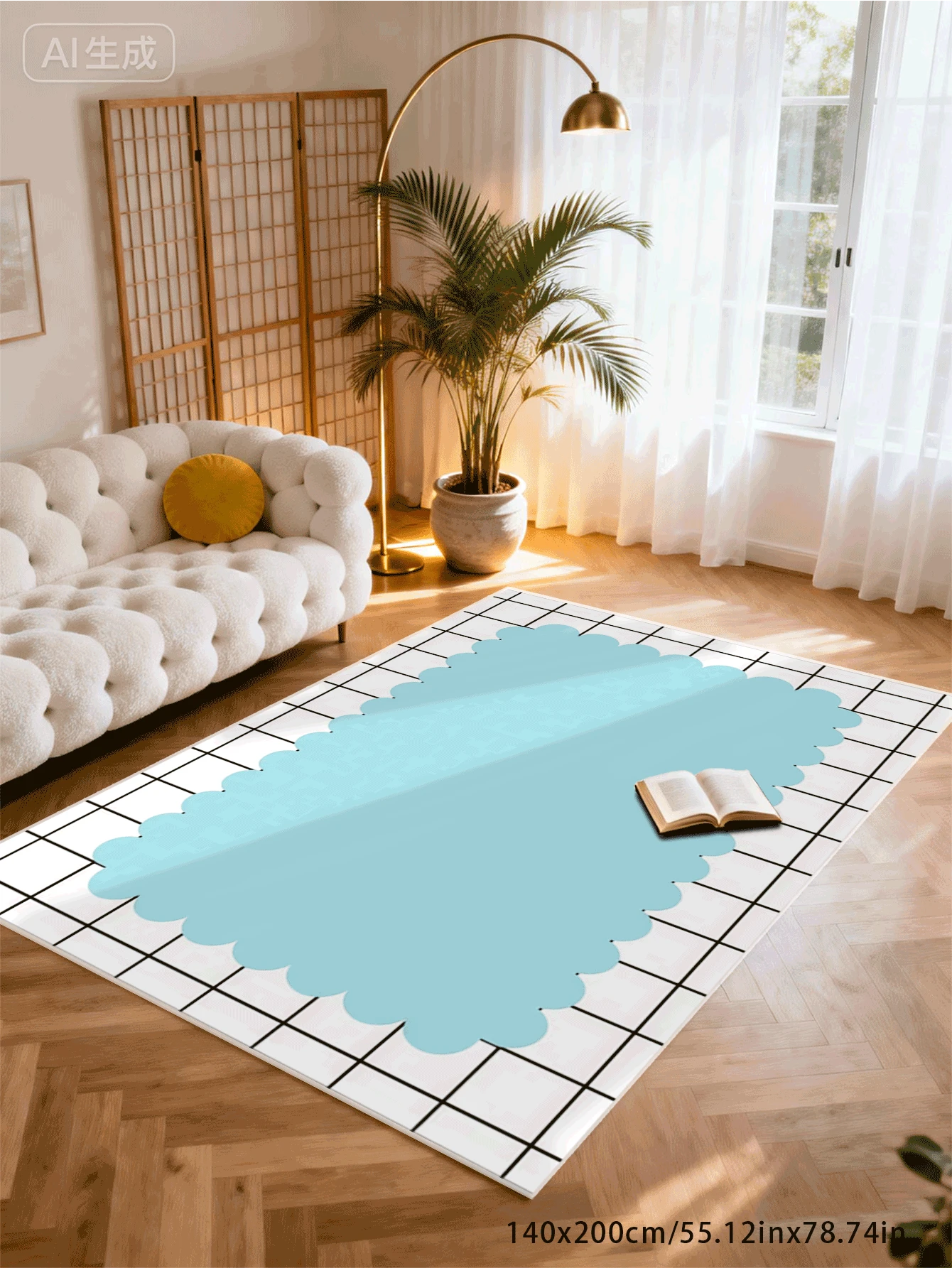 1 pieza Alfombra de área con tema espacial caprichoso, alfombra decorativa con patrón de animales de la selva, estilo infantil sanador, adecuado para rincón de lectura, decoración de dormitorio, alfombra pequeña, alfombra, decoración del hogar, alfombra de sala de estar, alfombra de dormitorio, alfombra de exterior, alfombra lavable