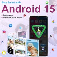 OUKITEL C1 Pro Smartphone, Android 15 Smartphone, 16GB+256GB, 5150mAh, 6.52" HD+ Display, 13MP Camera, Dual 4G SIM Card Unlocked Phone, 3 Card Slots/Fingerprint/OTG/3.5mm Headphone Jack - Blue - View 4