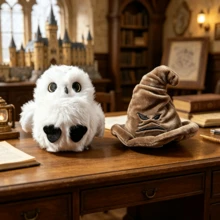 MINISO Harry Potter Series Plush Sorting Hat Fridge Magnet Plush Hedwig Fridge Magnet Cute Owl Refrigerator Magnet Figurine Hanging Ornament Cartoon Sticker Gift - 均碼 - 查看 1