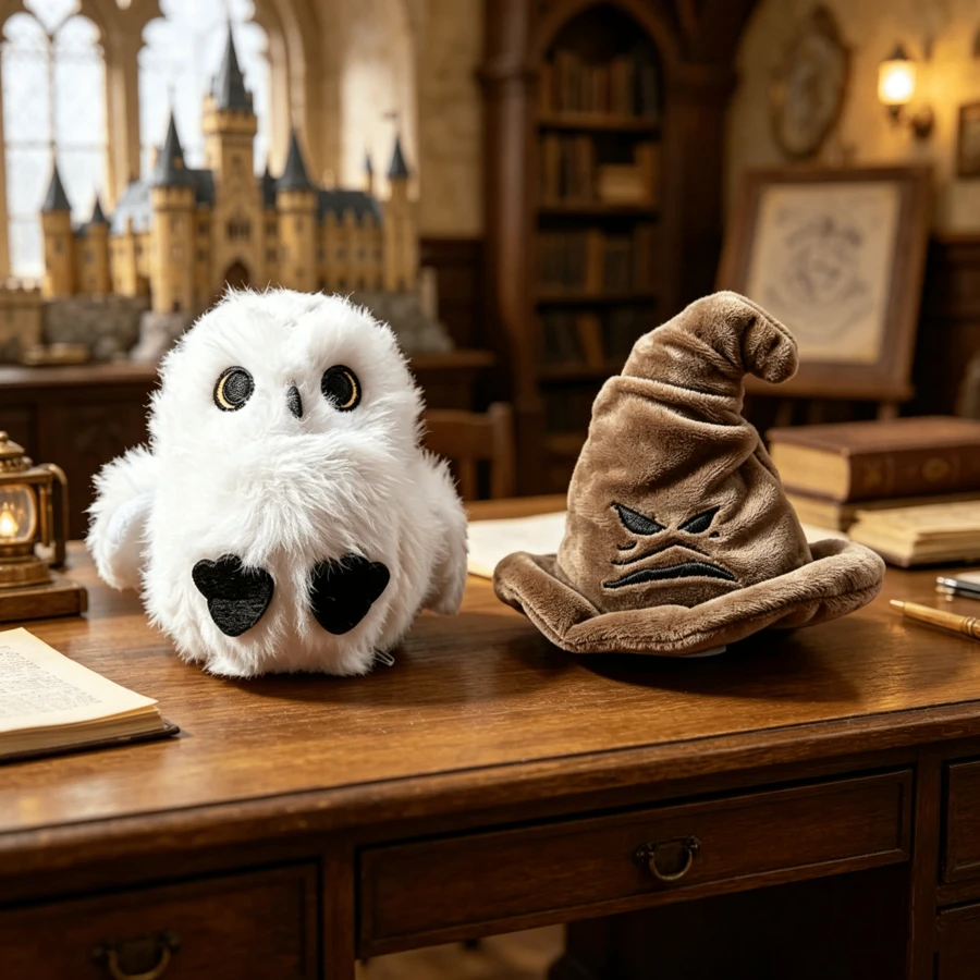 MINISO Harry Potter Series Plush Sorting Hat Fridge Magnet Plush Hedwig Fridge Magnet Cute Owl Refrigerator Magnet Figurine Hanging Ornament Cartoon Sticker Gift - 均碼 - 查看 1