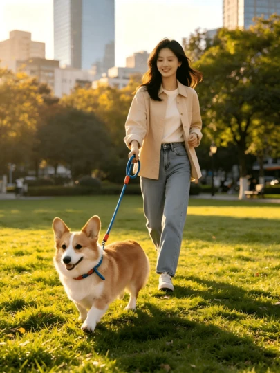1pc Pet Training P-Cord, Dog Leash, Pet Leash, Lead, Medium Dog Training Leash, Small Dog Puppy Leash, No Need Collar, Adjustable Size, Wear Around Neck
