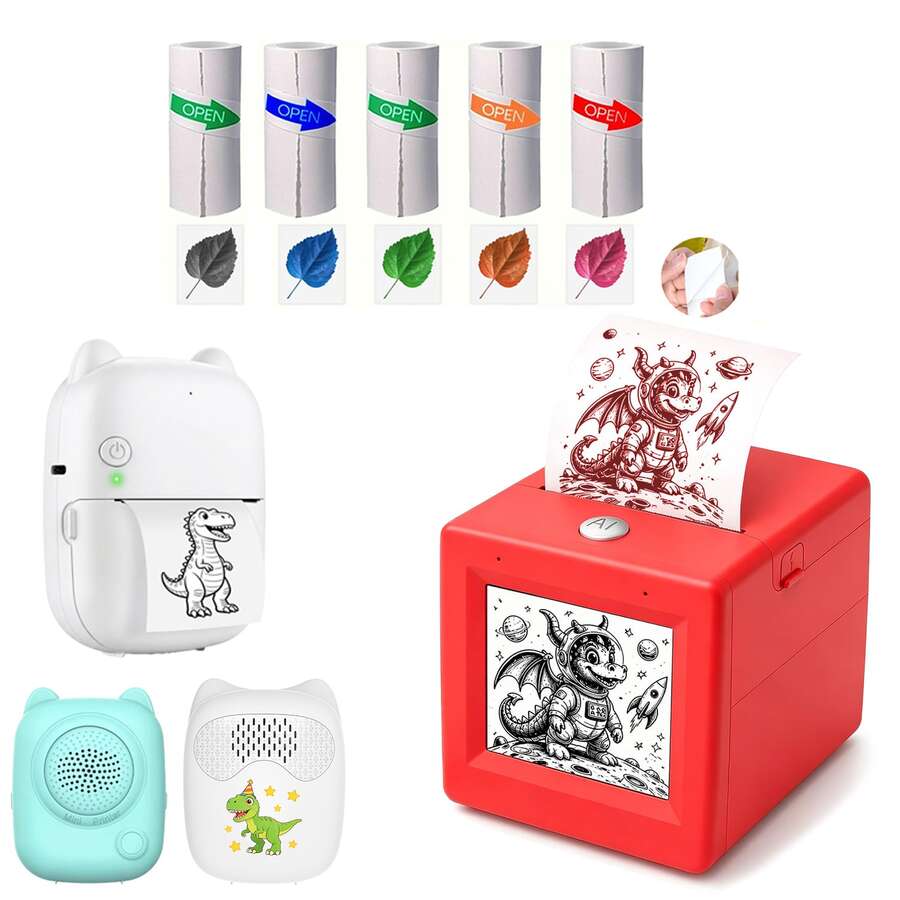 Continuous Thermal Paper With Width Of 57MM, Multiple Sizes Available With Colorful Stickers,Compatible With Mini Printer, Portable Printer, Thermal Non-Ink Printer, For Notes, Pictures, Reminders