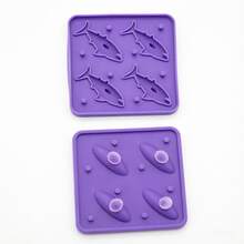Molde de silicona con 4 cavidades en forma de tiburón, molde de silicona antiadherente apto para hacer cubitos de hielo, molde de cocina creativo para fiestas, esencial para fiestas, esencial para el verano - Multicolor - Ver 10