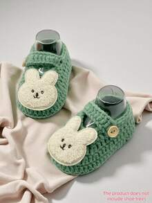 1 Pair Infant Rabbit Applique Slippers, Beige & White Infant Shoes - Mint Green - View 1