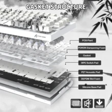 X820 Ultra 75% Wireless Gaming Mechanical Keyboard Hot-Swappable Gasket Mount RGB Backlit BT/2.4G/Wired Custom Keyboard With Smart TFT Display&Knob QMK Driver-Gift Switch - View 4