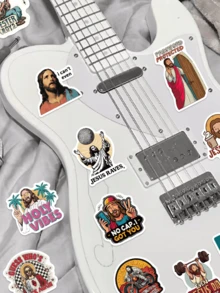 50pcs Funny Jesus Stickers, Creative Gift Stickers, Suitable For Tablet Computer, Notebook, Phone Case, Notebooks, Etc. - Multicolor - View 8