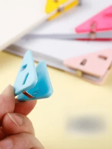 5/10pcs Colorful Non-Slip Triangle Paper Folders, Durable Plastic, Multi-Purpose And Anti-Slip, Suitable For Office, Study, Documents And Storage - A - View 6