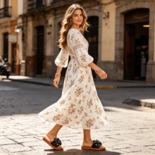 Pantufas de pajarta con punta redonda,convertibles, sin cordones, para exterores, sandaias de playa de moda para mujer antidesizantes,con pajarta, para San alentin - Negro - Ver 8