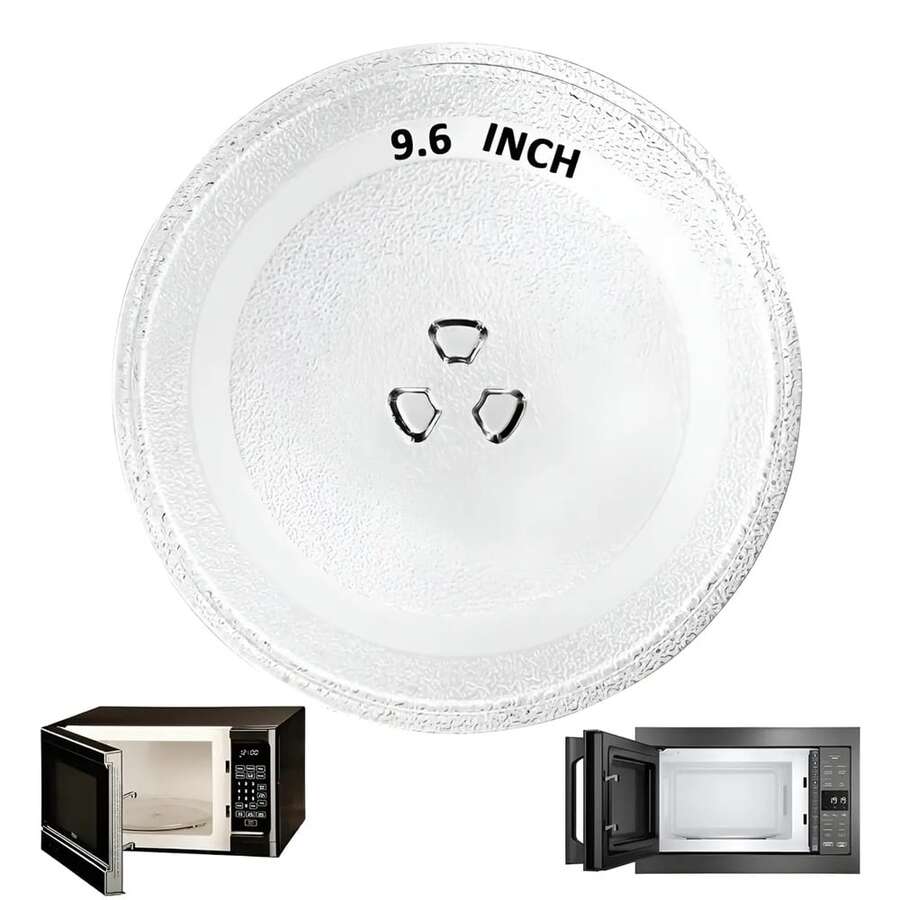 24.5cm 9.6 Microwave Glass Plate, Heat Resistant Turntable
