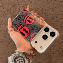 Graffiti de cara sonriente derretida  17 Air/17 Pro/16 Pro/15 Pro Max/14 Plus/13 Pro/12/11 Pro/XS Max/XR - Blanco - Ver 3
