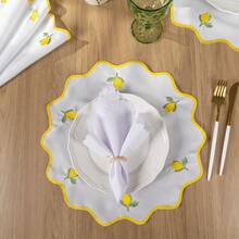 American-Style Placemat Set With Embroidered Charger Plates And Simple Napkins. Table Setting Kit With Simple Napkins. - Sicilia - Ver 8