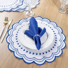 American-Style Placemat Set With Embroidered Charger Plates And Simple Napkins. Table Setting Kit With Simple Napkins. - Venecia - Ver 10