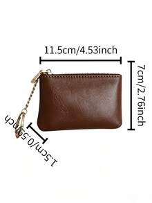 Ví mini đa năng tối giản, ví đựng tiền xu nhỏ gọn có khóa kéo, ví đựng thẻ, túi đựng mỹ phẩm di động. - Nhiều màu - Xem 5