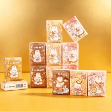 Bộ 12 chiếc khăn giấy ăn cầm tay in hình gấu và thỏ dễ thương dành cho học sinh và trẻ em. - Creamy Bunny (12 gói) - Xem 1