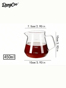 Dengcoo 1pc Glass Coffee Pot With Scale, Moka Pot, Handmade Coffee Pot Without Lid - Transparent Square Handle Sharing Pot Without Lid - View 13