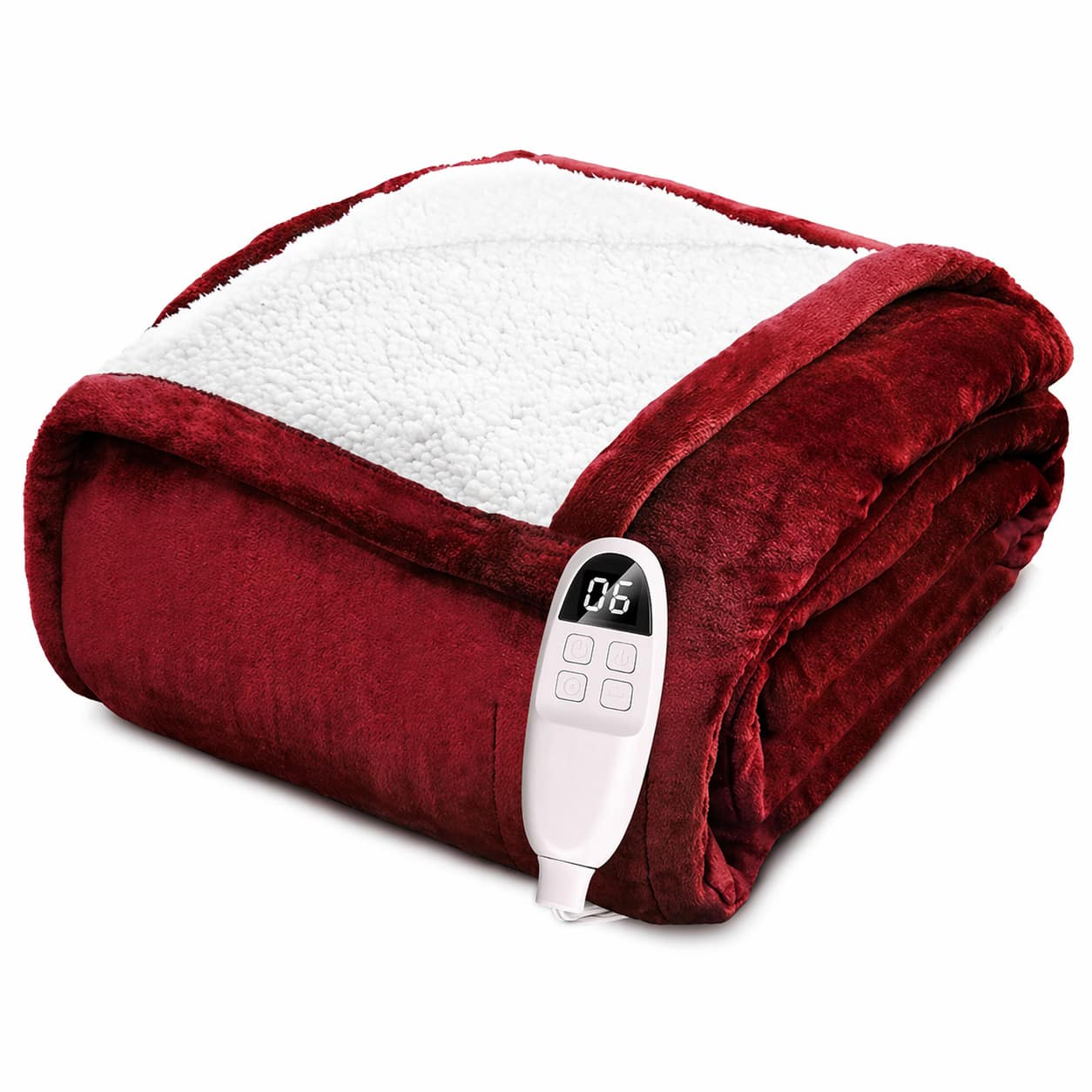 Electric Heated Throw Blanket, 72" X 84" Soft Fleece Electric Blanket, 6 Heat Levels & 1-10 Hours Timer Auto Off, Over-Heat Protection,Fast Heating Blanket For Home Office Use, ETL Certified, Machine Washable - Red - View 1
