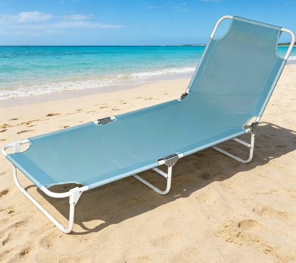 STARLEY-Tumbona de Playa Plegable con Respaldo Reforzado y Bolsillo Trasero | Diseño Ligero, Compacto y Resistente – Ideal para Playa, Camping ,186 X 56 X 23 Cm