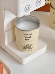 1 Peça Caneca de Café de Aço Inoxidável Estilo Cartoon, Caneca de Aço Inoxidável Estilo Ins Resistente ao Calor, Elegante Xícara de Chá da Tarde e Sobremesa, Caneca de Leite para Café da Manhã em Casa, Caneca de Água para Dormitório, Presente para Namorada, Melhor Amiga, Casais, Aniversário, Inauguração da Casa - Bege - Visão 11