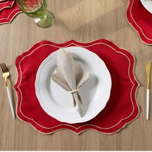 American-Style Placemat Set With Embroidered Charger Plates And Simple Napkins. Table Setting Kit With Simple Napkins. - Escocia Roja - Ver 9
