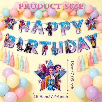 1 tấm banner trang trí chủ đề săn quỷ kiểu Hàn Quốc, mềm mại và thời trang, trang trí tường sinh nhật, đa năng cho các bữa tiệc ngày lễ.