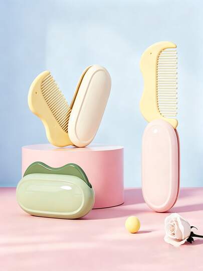 1pc Portable Anti-Tangle Hair Brush, Soft Tooth Comb, Gentle Scalp Massage, Cute Colorful Mini Brush Suitable For All Hair Types