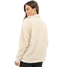 Teddy Jacket, Women's Plush Winter Coat With Buttons - 白色 - 查看 4