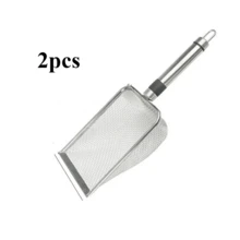 Multifunctional Stainless Steel Shovel, For Collecting And Non-Collecting Garbage, Durable Pet Waste Scooper For Cleaning Litter Boxes, Portable Garden Sieve, For Leveling Sand, Soil, Compost, Sand, Soil, Stones, Compost And Filtering - Multicolor - View 8