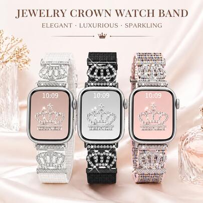 Dây đeo Creative Crown Solo Loop tương thích với Apple Watch 38mm 40mm 41mm 42mm 44mm 49mm 46mm, dây đeo mềm có thể điều chỉnh tương thích với SE Ultra Series 10/9/8/7/6/5/4/3/2/1 dành cho nam và nữ, dây đeo co giãn bằng nylon Solo Loop có thể điều chỉnh.