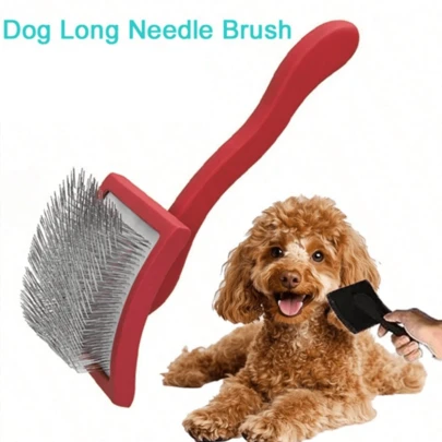 1 Bàn chải chải lông chó, dùng để chải lông chó Poodle, có lông dài, phù hợp để chải lông rụng ở chó cỡ trung bình và lớn.