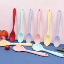 5pcs Heat-Resistant Non-Stick Silicone Kitchen Spoons, 8 Inch (20.5cm) Silicone Soup Spoon, Stirring Spoon, Ladle, Rice Spoon, Adult Tableware, Household Goods, Cooking Stirring Baking Kitchen Utensils - View 7