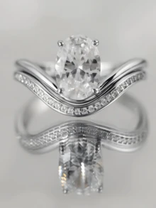Nhẫn bạc S925 đính đá Moissanite 2.5CT, thiết kế unisex, phù hợp đeo hàng ngày, đi làm, đi làm về, sinh nhật, kỷ niệm, ngày Valentine, đám cưới, kỳ nghỉ, tiệc năm mới và làm quà tặng. - Bạc - Xem 2