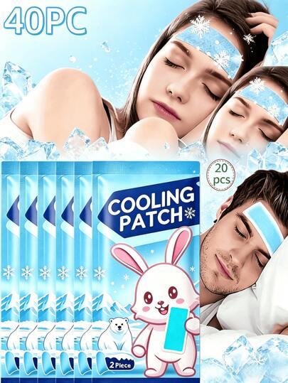 Cooling Patch, Ice Pack, Cooling Gel Pad, Portable Self-Adhesive Cooling Gel Patch, Suitable For Work Fatigue, Gatherings With Friends, Outdoor Activities, Business Travel, Beach Vacation, Holiday Celebrations, Suitable For The Elderly, Middle-Aged, And Teenagers, (Suitable For All Seasons)