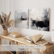 1 pezzo Decorazione da parete in tela d'arte astratta moderna - Eleganti pennellate beige, nere e bianche, adatta per soggiorno, camera da letto, stile contemporaneo, decorazione da parete astratta, design artistico, decorazione d'interni estetica, con o senza cornice, decorazione per la casa, regalo ideale per il riscaldamento della casa, decorazione per appartamenti di college, decorazione da parete per hotel, casa, soggiorno, camera da letto, bagno e ufficio - A - Visualizzare 11