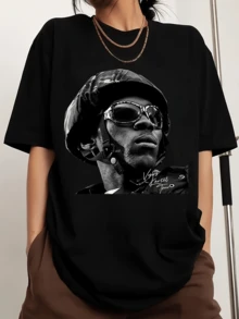 Vybz Kartel TOUR Graphic Crew-Neck Printed Men's Sports Short-Sleeved T-Shirt - Black - View 6
