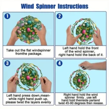 1pc Easter Egg Garden Wind Chime Decor, 3D Rotating Wind Chime, Large Outdoor Bird Repellent With 360° Unlimited Rotation Hook, Outdoor Garden And Yard Decoration - A - View 6