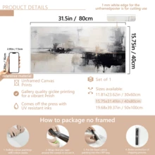 1 pezzo Decorazione da parete in tela d'arte astratta moderna - Eleganti pennellate beige, nere e bianche, adatta per soggiorno, camera da letto, stile contemporaneo, decorazione da parete astratta, design artistico, decorazione d'interni estetica, con o senza cornice, decorazione per la casa, regalo ideale per il riscaldamento della casa, decorazione per appartamenti di college, decorazione da parete per hotel, casa, soggiorno, camera da letto, bagno e ufficio - A - Visualizzare 15