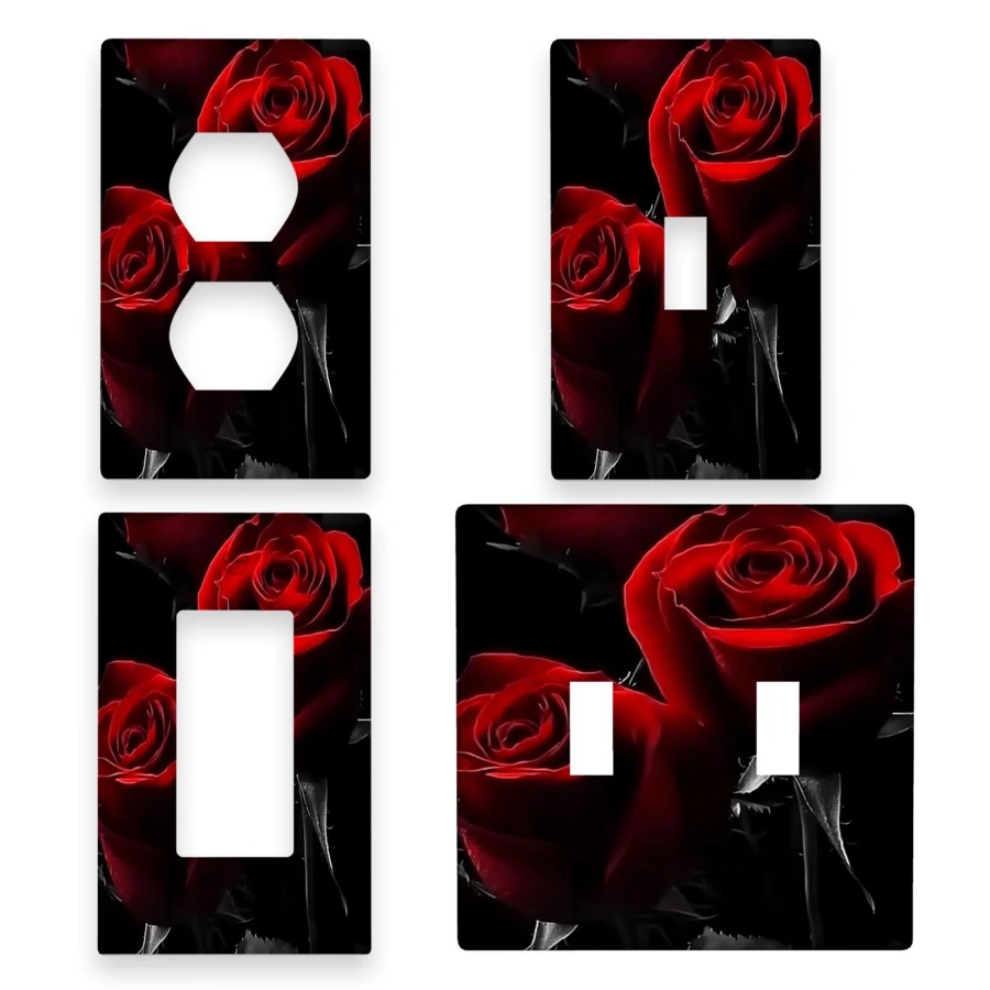 1 tấm ốp công tắc đèn 1 lỗ/2 lỗ chủ đề Ngày Valentine, thích hợp cho phòng ngủ, phòng tắm và nhà bếp - Bảng điện - Nhiều màu - Xem 1