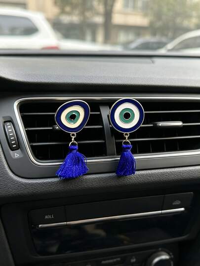 Geometric Devil's Eye Car Air Vent Clip Fragrance Diffuser, Blue Eye Alloy Decor, Interior Accessories