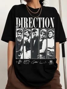 One Directions Printed Men's Sports T-Shirt With Crew Neck And Short Sleeves - Black - View 1