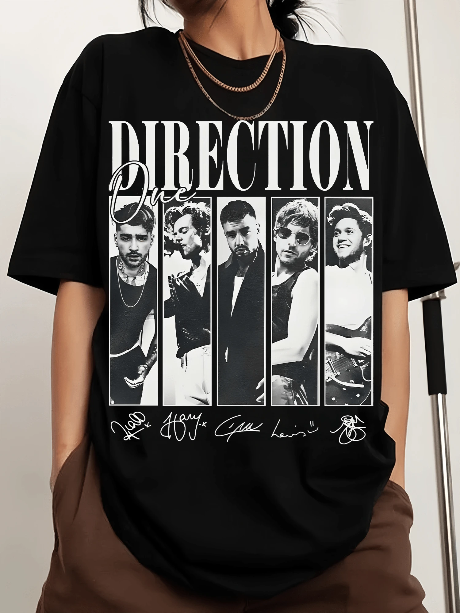 One Directions Printed Men's Sports T-Shirt With Crew Neck And Short Sleeves - Black - View 1