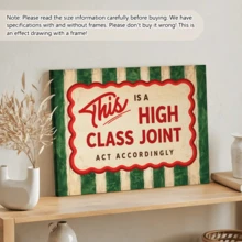 1pc Vintage Wall Art Poster -This Is A High Class Joint - Retro Striped Quotes Painting- Minimal Funny Funky - Preppy Emerald, Framed Or Unframed, Room/Home Decor, College Dorm Apartment Decor, Gifts For Wall Decor In Bedroom, Bathroom - A - View 10